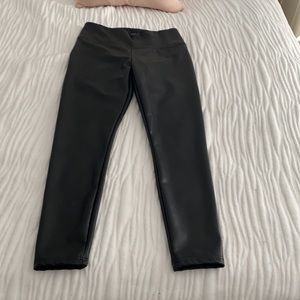 Black leather leggings